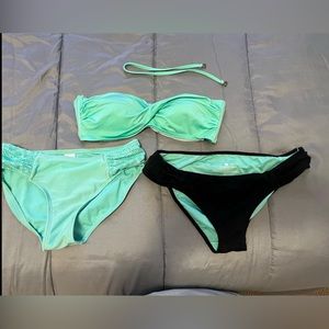 Size M bikini (one top, two bottoms) with removable strap